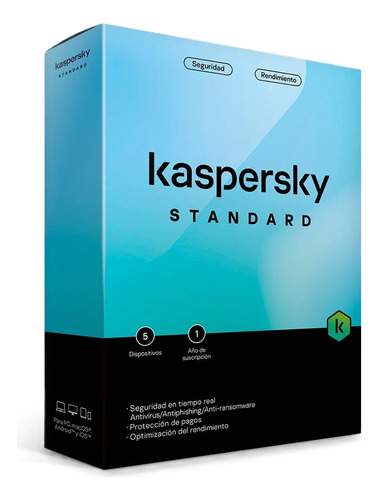Kaspersky Antivirus Original En Caja 5 Pc 1 Año Para Windows