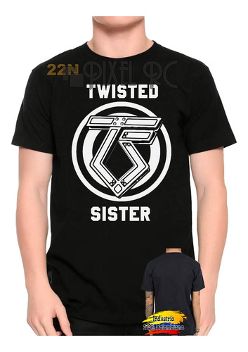 Camiseta Twisted Sister Rock Logo Tipo Retro Pixel Rc