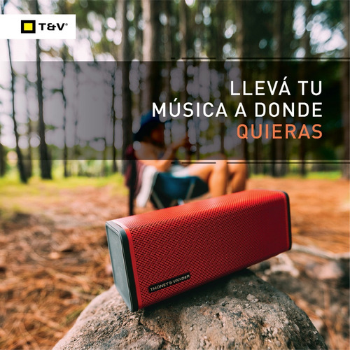 Parlante Bluetooth Portatil Thonet Vander Frei 8 Hs Bateria Color Red