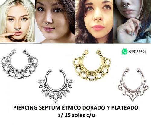 Imagen 3 de 10 de Llegaron Los Piercings Unisex Falsos /reales No Perforar