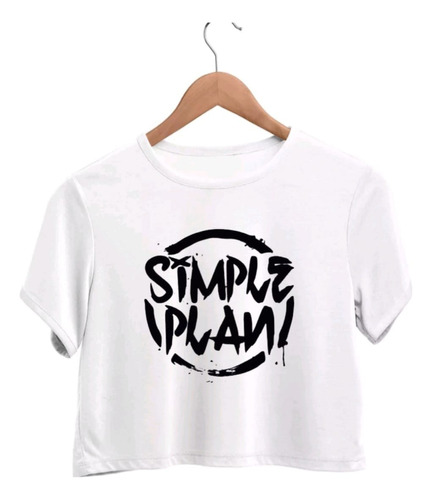 Cropped Camiseta T-shirt Simple Plan Rock Algodão Unissex
