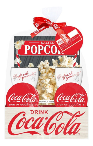 Set Vasos Coca-cola Coleccion Con Palomitas Verde Claro