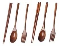 Comprar Ganazono Juego 2 Cubierto Madera Portatil Viaje Tenedor Para