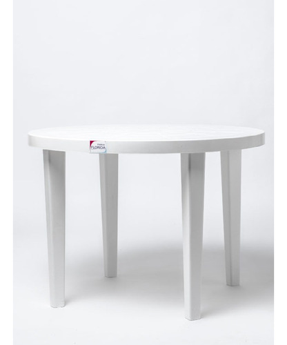 Mesa Redonda 85 Cm Reforzada Blanca Florida