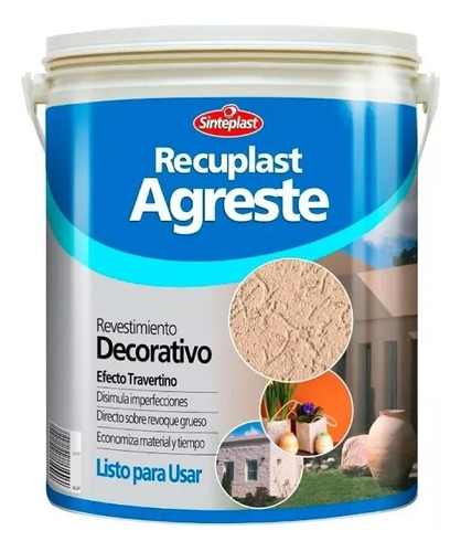 Agreste Grueso Protección Superficies Sinteplast Blanco 30k