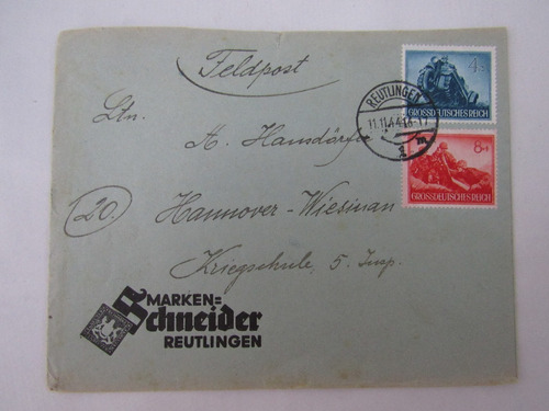 Envelope Circulado Alemanha Terceiro Reich Selo Propaganda
