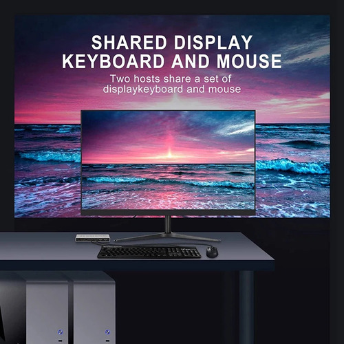 Chaveador Switch Kvm 2x1 Portas Displayport 8k Mouse Teclado