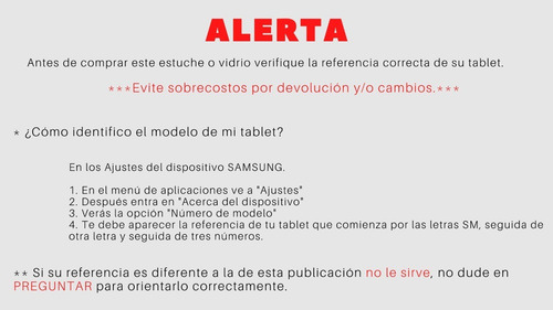 Estuche Samsung Galaxy Tab A6 7 Pulgadas + Vidrio T280/285