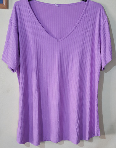 Blusa Remera Morley Lila Talle Grande Impecable