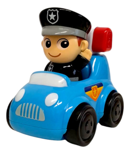 Juego Set Escenario De Policías Con Vehículo Y Accesorios Color Azul