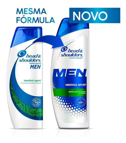 Shampoo Head & Shoulders Anticaspa Menthol Sport Masculino -