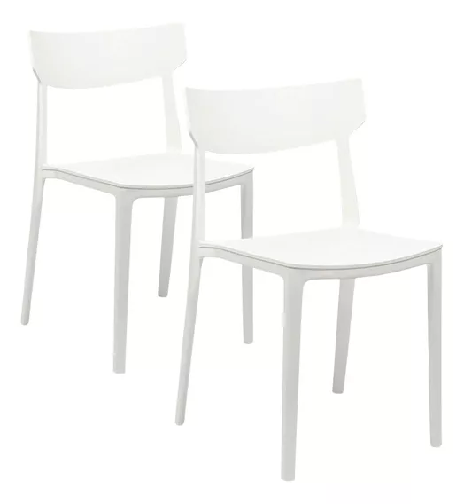 Silla Rio Living Comedor Sc01 Blanco Nictom Apilable X2