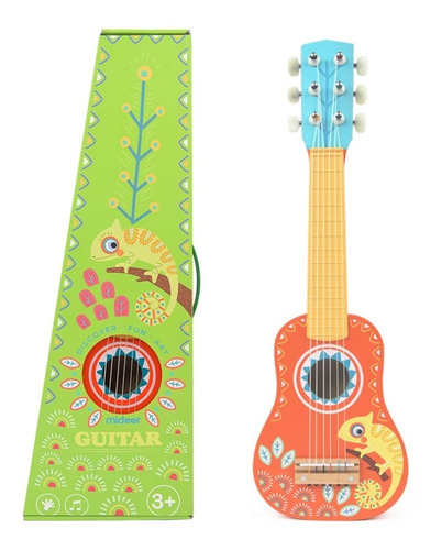 Juguete Guitarra Mideer Camaleón Naranja De Madera Niños