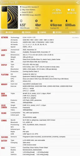Xiaomi Poco M3 M2010j19ct 4gb 64gb Dual Sim Duos