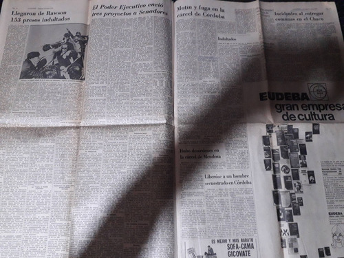 Diario La Nación 27 5 1973 Ley De Amnistía Campora Allende (Usado)