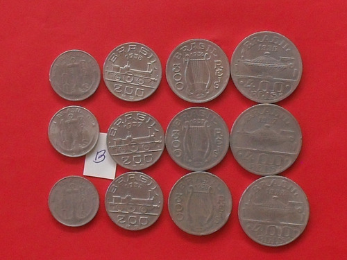12 Moedas De 100 200 300 400 Réis 1936 1937 1938 ( B ) (Usado)