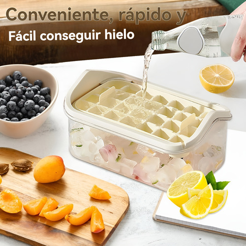 Bandeja Para Cubitos De Hielo Caja Doble Capa Con Tapa, Pala