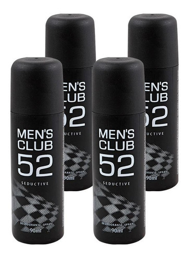 Kit Com 4 Desodorante Spray Mens Club 52 Seductive 90ml