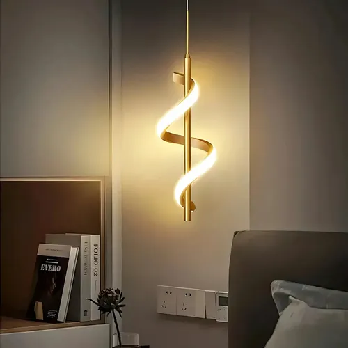 Candeeiro Suspenso LED Moderno, Sala de Estar/quarto, 24 Cm 110v - 220v Dourado - Miniatura 5