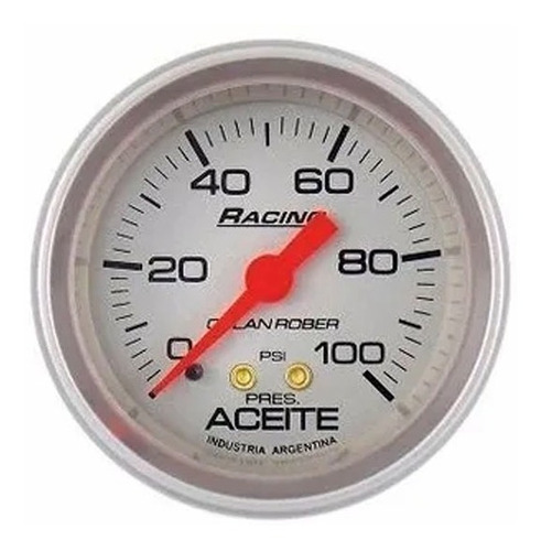 Imagen 1 de 3 de Reloj Manometro De Aceite Mecanico Racing Plata Orlan Rober
