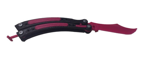 Cuchillo Mariposa Csgo Tamaño Real Sin Filo Fucsia