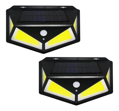 Pack X2 Faroles Led Exterior Luces Panel Solar Farol Jardin