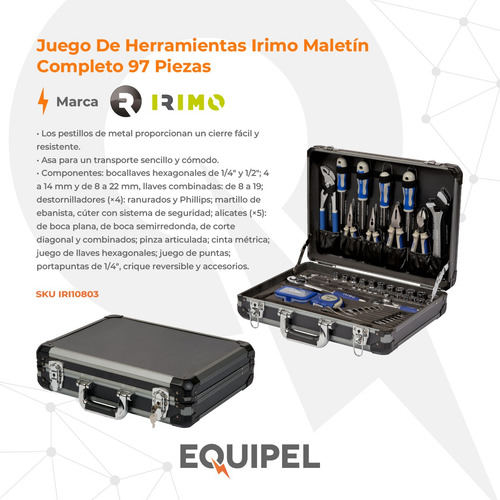 Juego De Herramientas Irimo Maletín Completo 97 Piezas