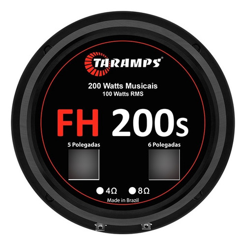 Altavoz Taramps Fh 200s Par 7driver Fh 200s de 5 polos, 100 W RMS, 4 ohmios