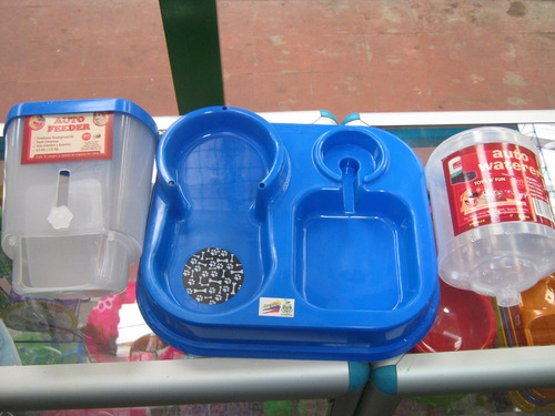 Dispensador Doble Comida Y Agua. Para Mascotas
