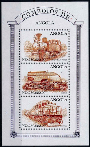 Trenes - Locomotoras - Angola - Hojita Mint