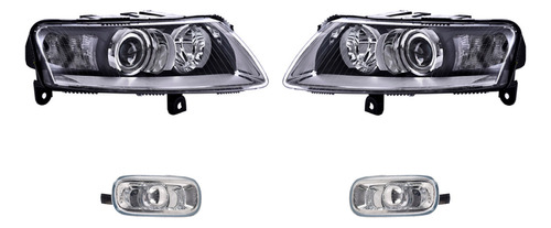 Cuartos + Faros 4 Piezas Depo P/ Audi A6 2006-2008