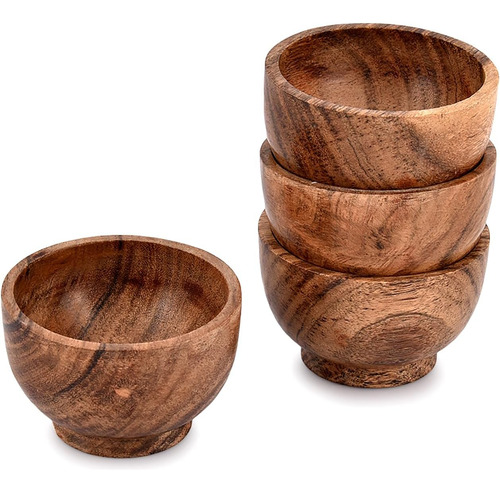 Samhita Snack Bowls Cuencos De Madera De Acacia Ideales Para