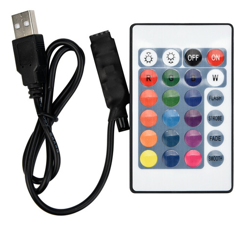 Controlador Remoto Rgb Usb Led Strip Ir Rf 24 Teclas 3528 50