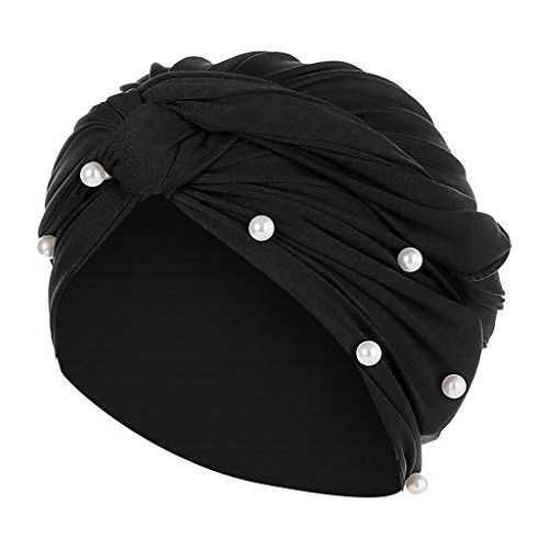 Sombrero Gorro Boina Muje Hijab Pearl Beading Turban Sombrer