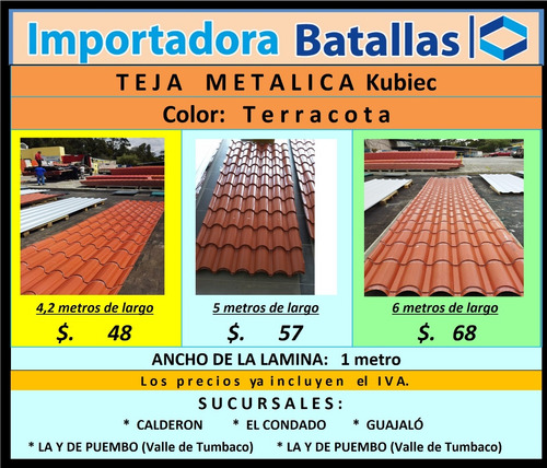 Imagen 2 de 12 de Trapezoidal Teja Pvc Al 50% Teja Metálica Galvalu Cuarzo T6