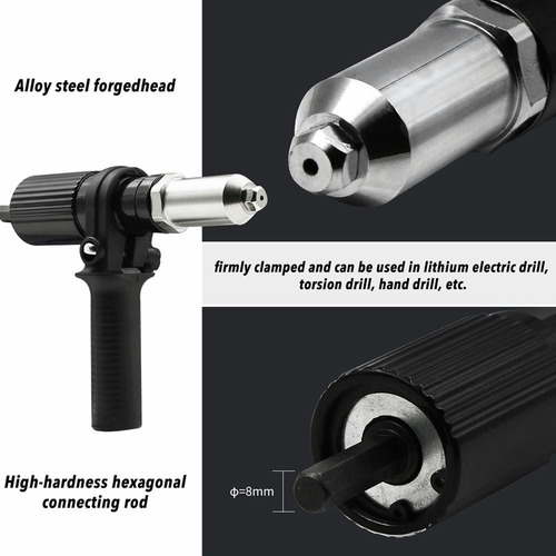 Imagem 6 de 6 de Máquina De Porca De Rebite Elétrico Adaptador De Acessórios