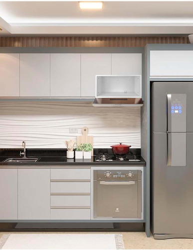 Campana Extractora Para Cocina Decomobil Con Alacena Color Blanco