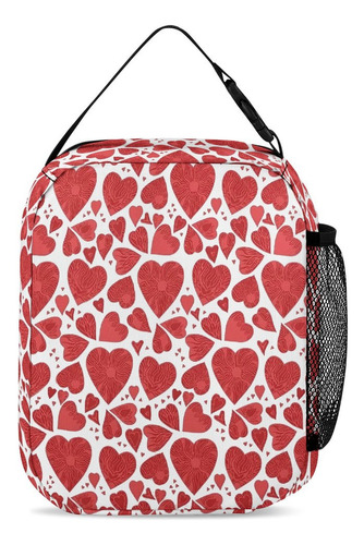 Lonchera Aislante Para El Día De San Valentín Con Corazones