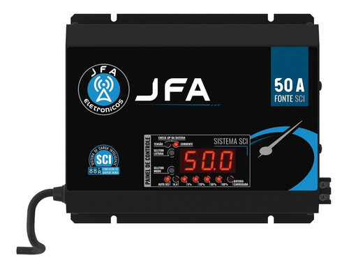 Fonte Automotiva Jfa 50 Amp Sci Voltímetro Caixa Bob Paredão