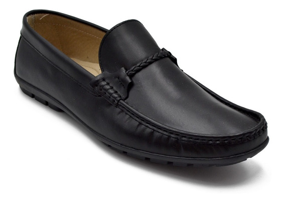 Zapatos Mocasines Flat Piel Negro Ferrato Original Caballero | Envío gratis