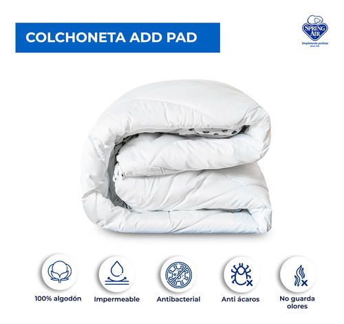 Colchoneta Protector Spring Air Add Pad Confort King Size