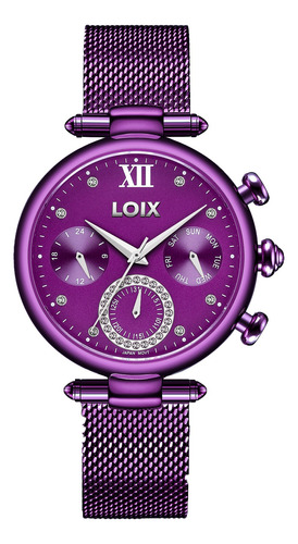 Reloj Loix Mujer L1177-4 Morado Con Tablero Morado