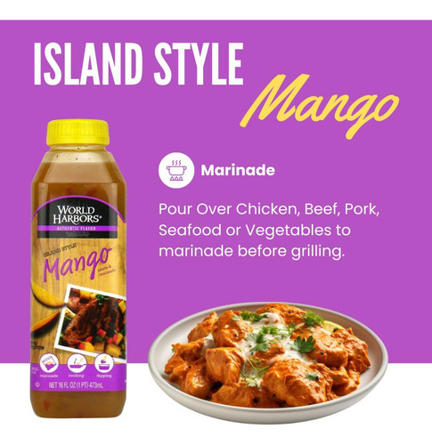 Salsa Y Adobo De Mango Isleño Baja En Calorías 355 Ml