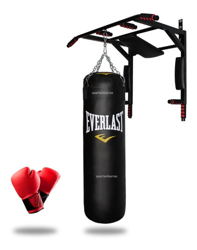 Barra Multifuncional + Saco De Boxeo 1.5m + Guantes Box/mma