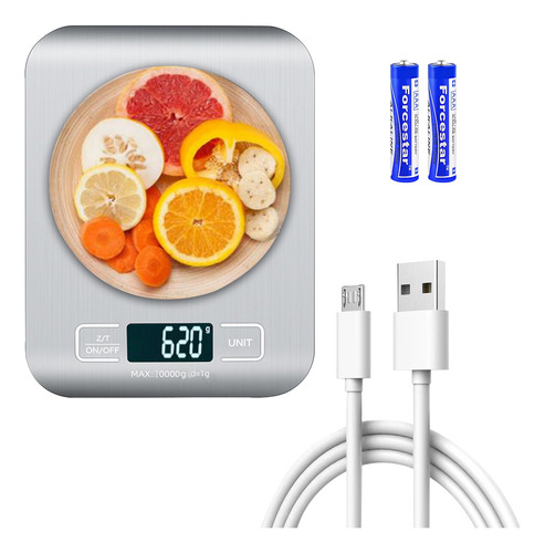 10kg Báscula De Cocina Digital Recargable Por Usb