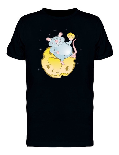 Lindo Ratón En Una Luna De Queso Camiseta De Hombre