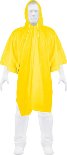 Poncho C/capucha Impermeable Para Lluvia Pvc Amarillo Pretul