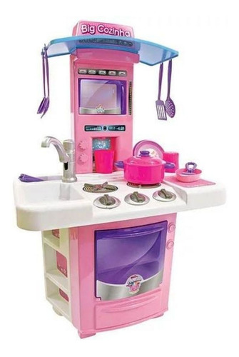 Imagem 1 de 7 de Cozinha Infantil Big Completa Kit Brinquedo Fogão Criança