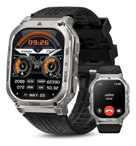 Reloj Inteligente Kospet Tank M3 C/ Bluetooth 1.96 Plateado