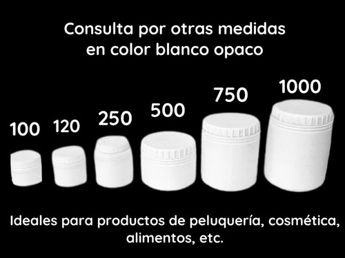 Potes Plasticos 250 Cc Pead Blanco X 80 Un.